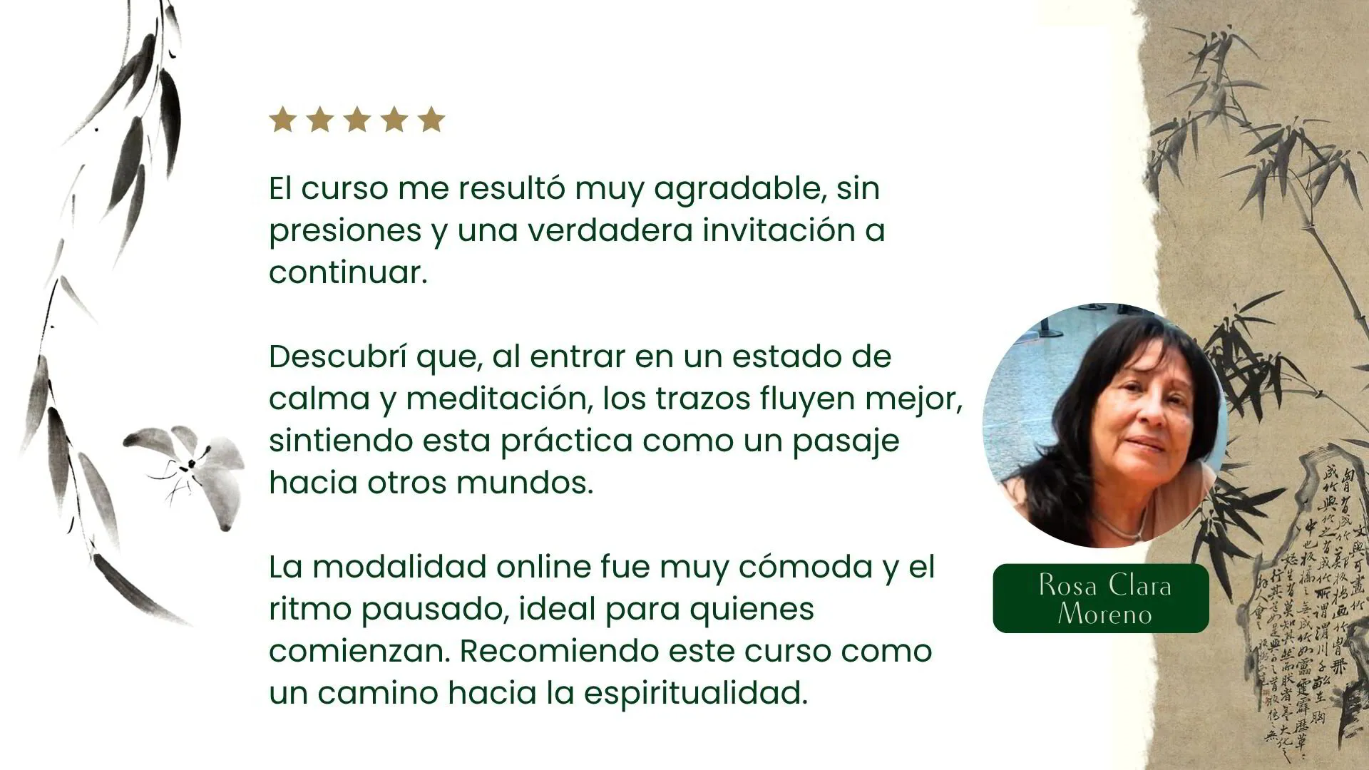 Testimonio de una alumna del curso Iniciación al Sumi-e