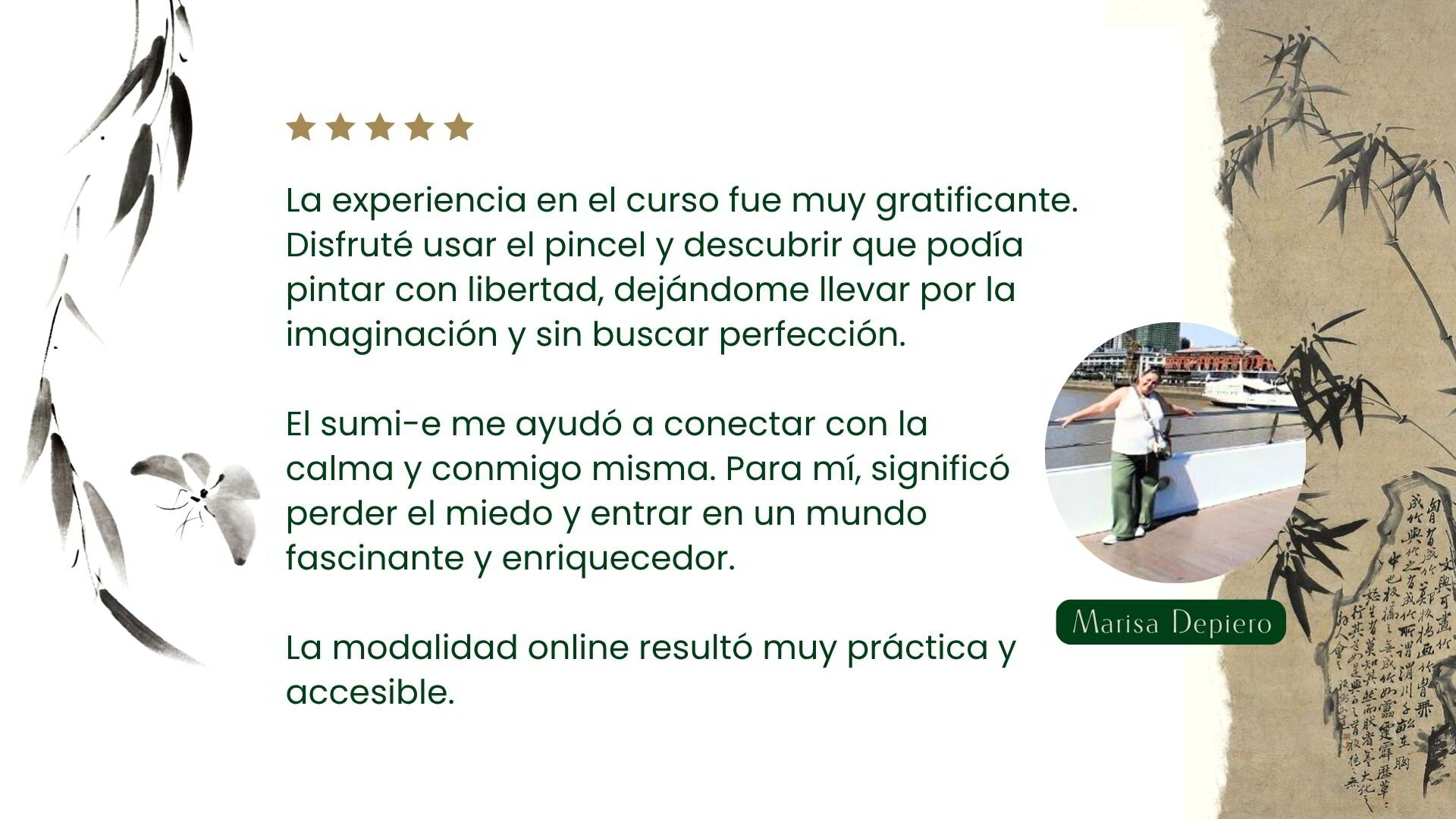 Testimonio de Marisa Depiero — Curso de Iniciación al Sumi-e