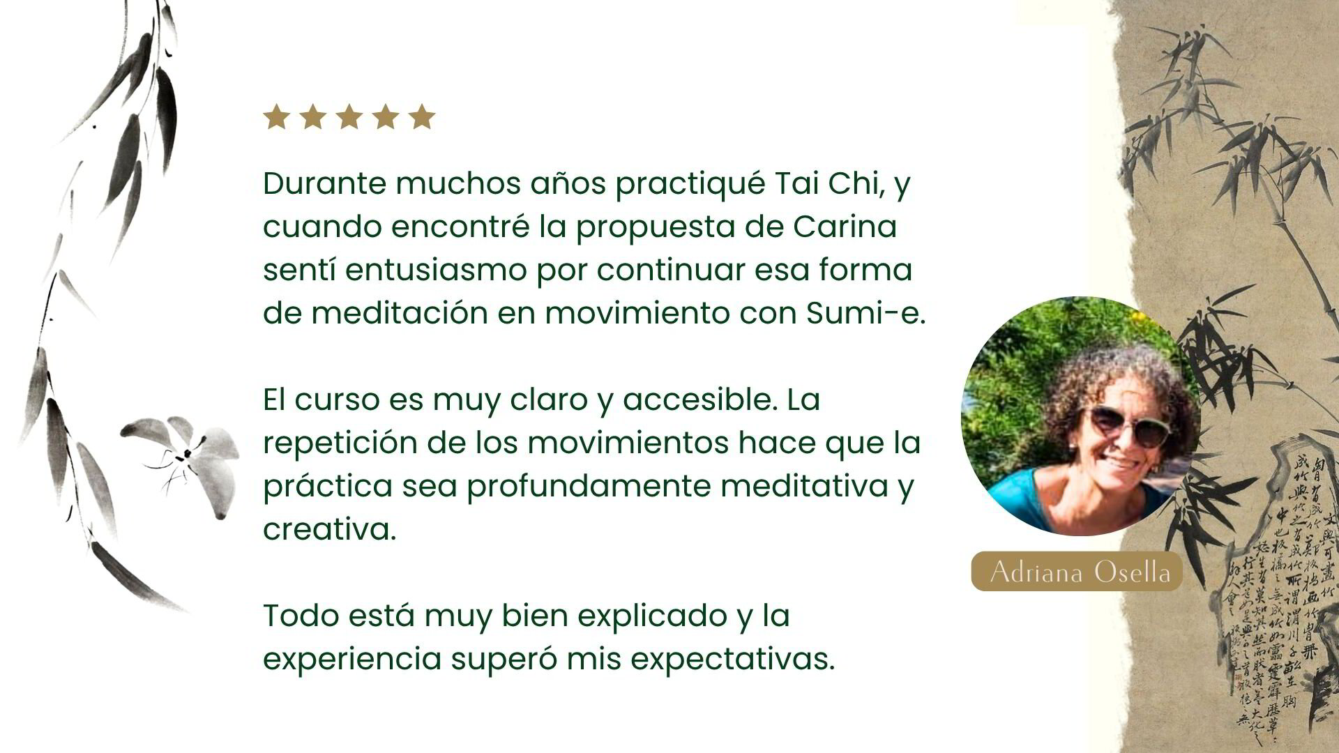 Testimonio de Adriana Osella — Curso de Iniciación al Sumi-e